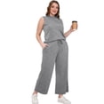 thumbnail image 4 of Conjunto de 2 piezas SAMPEEL para mujer, casual, salón, cuello alto, gris, L, 4 of 6