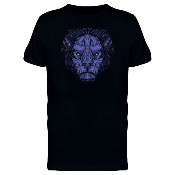 Purple Lion Head T-Shirt Men -Image by Shutterstock, Male Medium