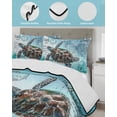 thumbnail image 4 of Sea Turtle Full Size Down Alternative Comforter, Lightweight Comforter Quilt Bedding Set with Pillow Shams Blue Coastal Nautical Summer Beach Vintage All Seasons Bed Comforter Duvet Insert 78"x90", 4 of 7