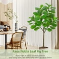 thumbnail image 3 of Artificial Fiddle Leaf Fig Tree 5.8ft Tall with 65 Decorative Leaves, Fake Fig Silk Tree in Pot, Artificial Tree in Plastic Pot for Home Office, Living Room, Corner Decor Indoor, 3 of 7