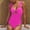 Hot Pink, variant on Women Bathing Suit with Built in Bra Spaghetti Strap Bikinis for Women Women Oversized Solid Color Swimsuits Bikini with Neck Dew Belly V Neck Swimwear for Plus Size & Curvy Figures