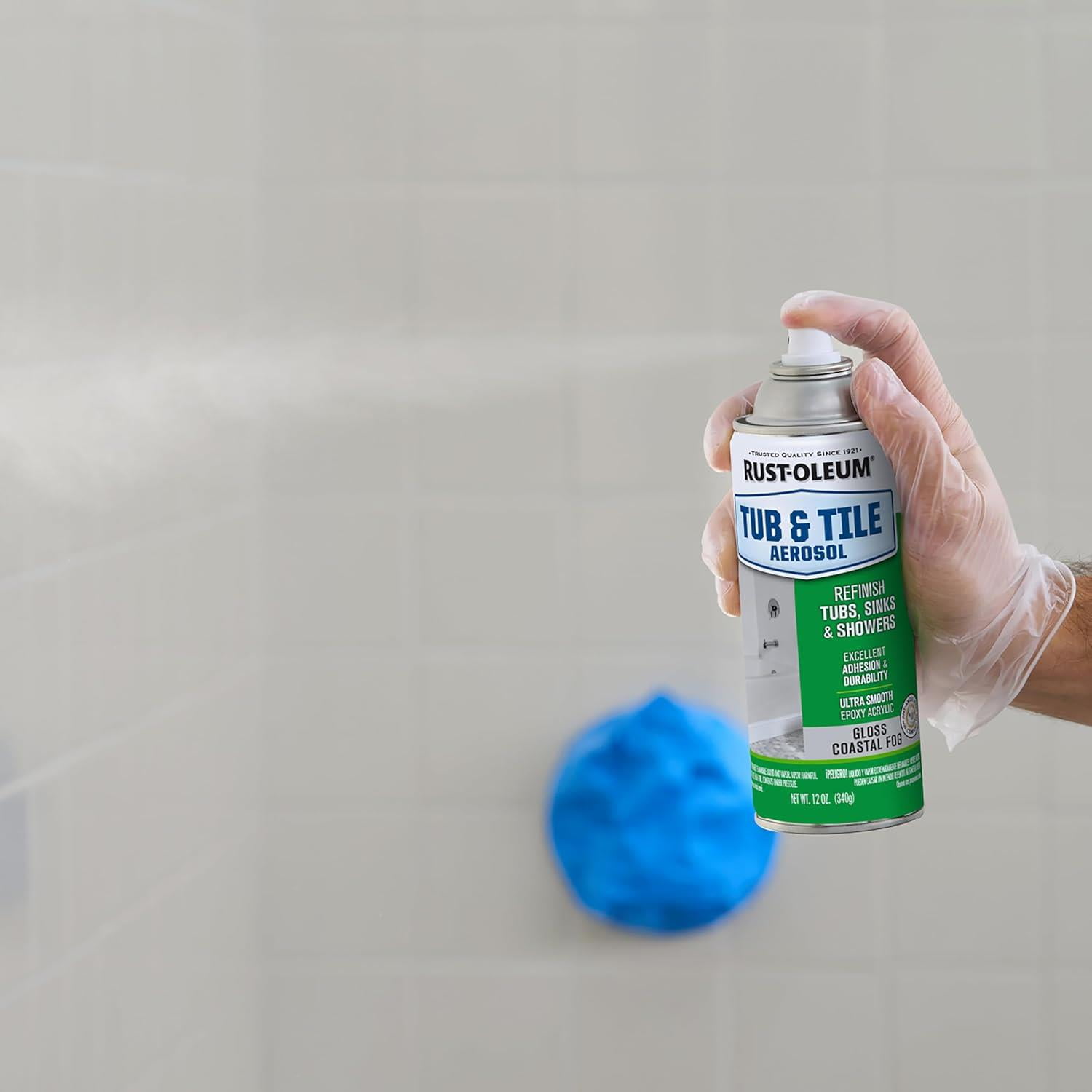 Rust-Oleum Specialty Tub & Tile Aerosol, 12 oz Gloss Coastal Fog- 385291