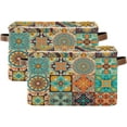 thumbnail image 2 of Coolnut Mandala Storage Basket with Handles Collapsible Storage Bins Canvas Fabric Storage Organizer for Shelves Closet Bedroom Living Room 1Pack Decor Gifts, 2 of 7
