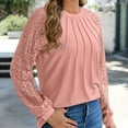 thumbnail image 5 of Hauaitttt Women Long Sleeve Shirt Cut Out Lace Top Business Casual Fall Fashion Clothing Knit Y 2k Shirt Casual Raglan Tee Phrasing Shirt Casual Women Summer Long Sleeve T Shirt Tee Ladies Tee Tops, 5 of 6