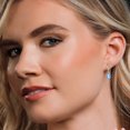 thumbnail image 4 of Gem Stone King 925 Silver and 10K Yellow Gold Millennium Blue Mystic Quartz and White Lab Grown Diamond Dangle Earrings for Women | 6.06 Cttw | Gemstone Birthstone | Oval 10X8MM, 4 of 6