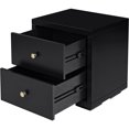 thumbnail image 4 of HomeRoots 526869 19 in. Black Two Drawer Nightstand, 4 of 5