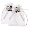 thumbnail image 1 of 50 bolsas de regalo de organza de rosa blanca, bolsas de regalo de boda de 4 x 4 7/10 pulgadas, bolsas de joyería con cordón para fiesta, boda, Navidad (4 x 4,7 pulgadas, blanco, 1 of 5