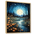 thumbnail image 2 of Designart "Blue River Dusk" Landscape Forest River Floater Framed Wall Art Living Room, 2 of 5