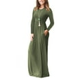 thumbnail image 4 of Colisha Women Fall Winter Maxi Dress Casual Loose Pockets Long Dress Long Sleeve Beach Solid Maxi Dress Evening Party Wrap Long Dress Loungewear, 4 of 4