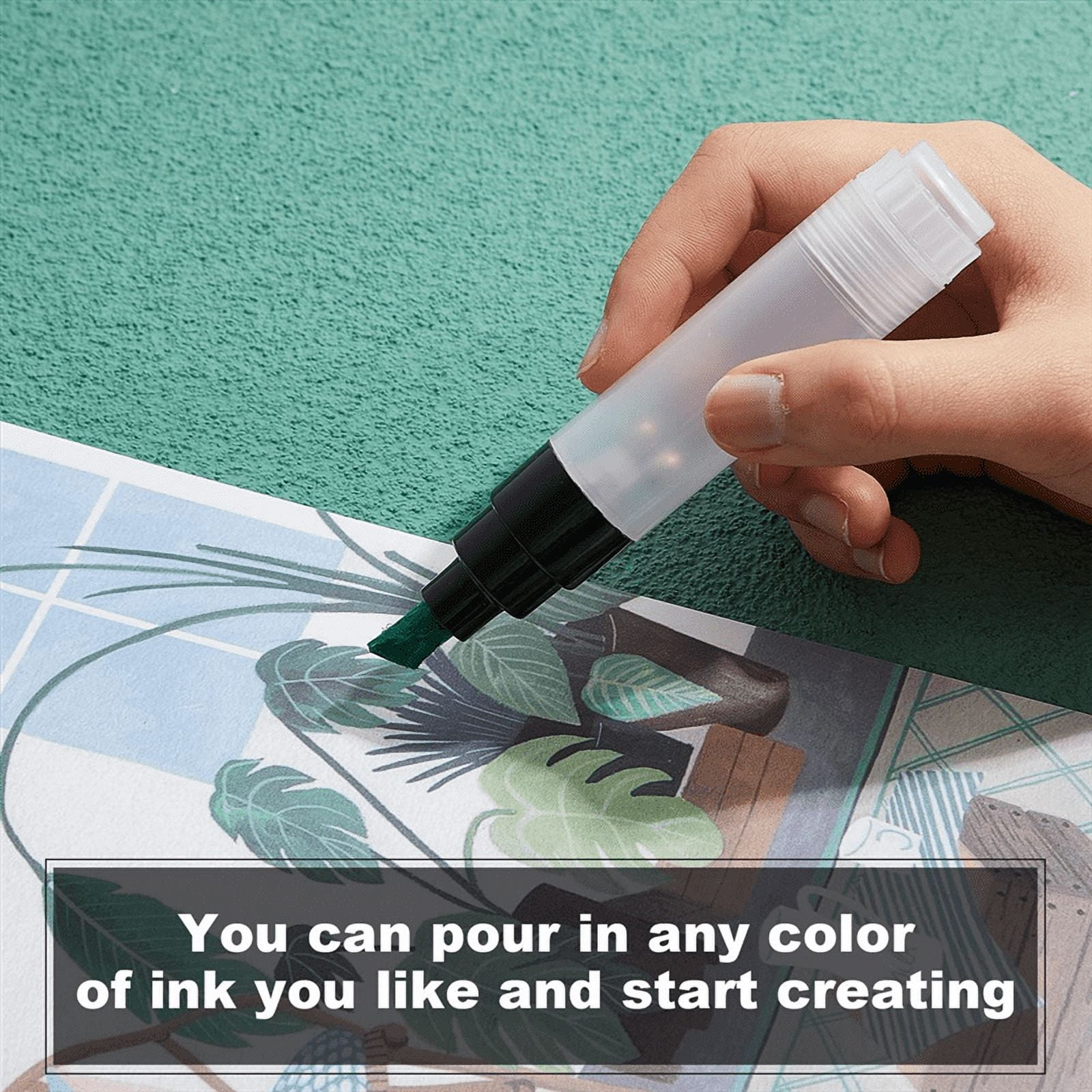 Set of 14 Fillable Blank Paint Touch Up Pen Markers Refillable Paint Pen Clear Empty Markers Empty Paint Tube