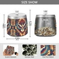 thumbnail image 2 of Yayeee Ashtray with Lid for Cigarette Smokeless Stainless Steel Home Ash Holder, Beige Geometric Eagle, 2 of 7