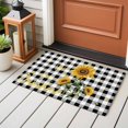 thumbnail image 4 of Sunflowers Entryway Rug 2'x3'&nbsp; Non Slip Front Door Mats, Spring Summer Bees Floral Black Plaid Entrance Rugs Indoor Outdoor Carpet, Washable Floor Mats Small Area Rug for Bedroom Kitchen, 4 of 8
