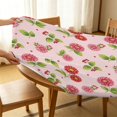 thumbnail image 5 of Pioneer Flower Floral Print Pattern Round Fitted Tablecloth with Elastic Edge, Waterproof Dining Table Cover for Indoor Outdoor Camping and Daily Use, 5 of 6