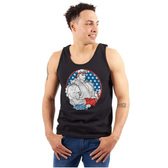 Street Fighter Vintage Video Game Tank Top Sleeveless Tee Men Brisco Brands X