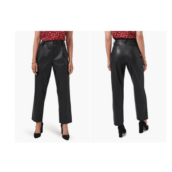 Vince Camuto Straight Leg Faux Leather Pants, Alternate, Black, Size 10