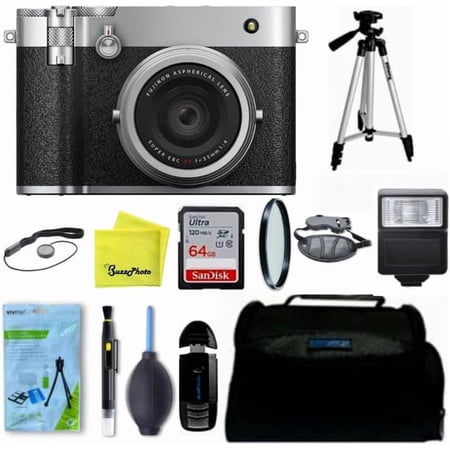 Fujifilm GFX100RF Medium Format Camera with Pro Accessories Bundle, Silver