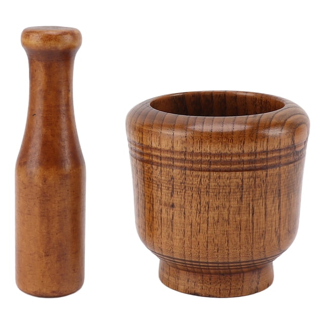Garlic Grinder Bowl Jujube Wood Herb Crushing Bowl Multipurpose Spice Mixing Grinder for Household Restaurant