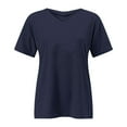 thumbnail image 5 of Blue Womens Tops Plus Size V Neck T Shirts Women Short Sleeve Tops Casual Summer Tshirts Loose Fit Tee Shirts for Women, 5 of 5