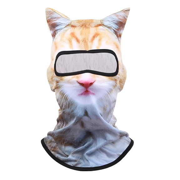 TELOLY Winter Balaclava Cat Ski Mask Windproof with Ears Cute Full Face Animal Ski Face Mask for Outdoor Hiking Riding Bar,Music Festivals Party Raves Halloween