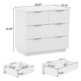 thumbnail image 6 of Oufan Fluted 4 Drawers Dresser, Modern Chest of Drawers, Bedside Cabinet, Wood Drawer Organizer for Bedroom, Living Room, Hallway, Entryway, White, 6 of 8