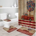 thumbnail image 3 of FMSHPON Independence Day 4 Piece Bathroom Set Shower Curtain Bath Rug Contour Mat and Toilet Lid Cover, 3 of 8