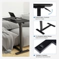 thumbnail image 4 of ZUNMOS Mobile Standing Portable Rolling Desk & Overbed Laptop Height Adjustable Work Table with Hidden Casters for Home Office, Black, 4 of 8