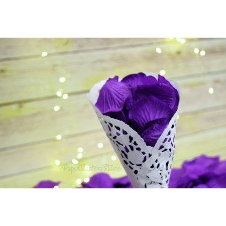 Bulls Silk - Quasimoon Dark Purple Silk Rose Petals Confetti for Weddings in Bulk by PaperLanternStore