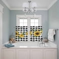 thumbnail image 3 of 2 Panels Kitchen Tier Curtains 39 Inch Length, Sunflower Grommets Window Treatment Curtain, Rustic Floral Butterfly Bee Black White Plaid Thermal Curtains Drapes for Living Room/Bathroom, 3 of 9