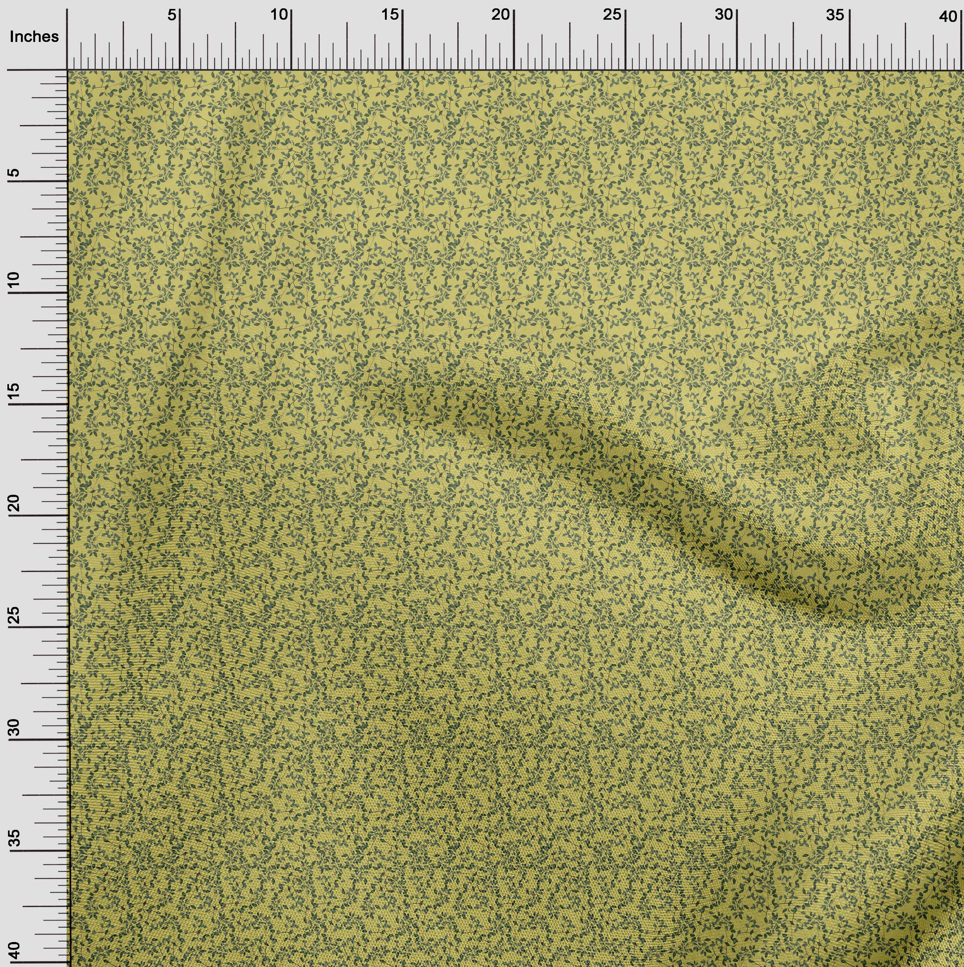 oneOone Polyester Spandex Yellow Fabric Leaves Sewing Craft Projects Fabric Prints By Yard 56 Inch Wide
