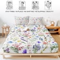 thumbnail image 5 of Cal.King Size Fitted Sheet Set - Botanical Flowers 3 Piece Bedding Sets 16" Deep Pocket Fitted Sheet with 2 Pillowcases, Watercolor Floral Plants Country Brushed Microfiber Hotel Luxury Bed Sheets, 5 of 9