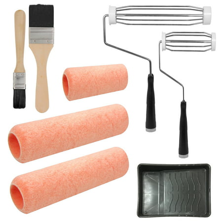 8 pc Paint Applicator Kit Set Painting Home Wall Tools Roller Brush Paint (Best Roller Brush For Painting Walls)