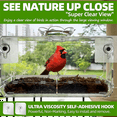 thumbnail image 4 of Window Bird Feeder with Non-Marking Self-Adhesive Hooks, Clear Window Bird Feeder for Outside, Transparent Bird House, 4 of 5