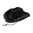 thumbnail image 2 of Sharprepublic Cowboy Hat Fancy Dress Feather Cowgirl Hat for Photo Props Festival Birthday black, 2 of 8