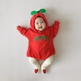 thumbnail image 2 of WIBACKER Infant Fruit Romper Sweatshirt Fancy Costume Outfit Hooded Jumpsuit for Halloween Xmas Gift - Apple, 2 of 8