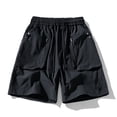 thumbnail image 4 of Big & Tall Men's Cargo Shorts Quick Dry 8" Inseam Knee Length Elastic Waist Drawstring Utility Short Pants with Zipper Pockets for Outdoor Hiking Fishing Golf, 4 of 9
