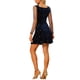 thumbnail image 3 of INSPIRE CHIC Vestido de Terciopelo para Mujeres con Cuello Cuadrado, Manga Abullonada de Malla, Estampado de Estrellas, Vestidos de Fiesta y Prom, Azul Profundo 3XL, 3 of 6