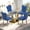 Golden Table with 4 Blue Chairs, variant on 63" Glass Dining Table Set for 4,Silver Dining Room Table Set for 4,Modern Kitchen Table and High-end Tufted Solid Wood Contemporary Velvet Upholstered Dining Chair for 4,Blue with Silver Leg