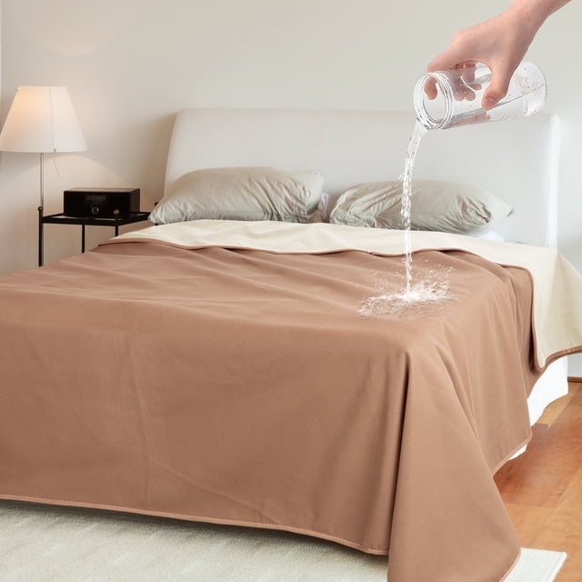 Catalonia Cobija Impermeable para Perro para Sofá, Protector de Colcha Reversible y Lavable para Sofá Cama, a Prueba de Fugas, Cobija Cómoda para Personas y Mascotas, Camello/taupe, 50" x 60"