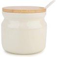 thumbnail image 1 of Azucarero de cerámica, 230 ml, té, café, azucarero con tapa y cuchara, tarro de especias para azúcar, sal, condimentos para cocina, hogar, blanco ER, 1 of 4