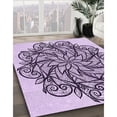 thumbnail image 3 of Ahgly Company Machine Washable Indoor Square Transitional Rebecca Purple Area Rugs, 4' Square, 3 of 7