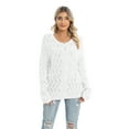 thumbnail image 5 of Women's Long Sleeve Open Front Lightweight Knit Crochet Cardigan Sweater Casual Loose Coat, 5 of 7