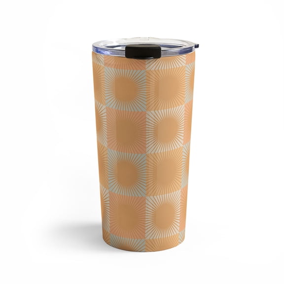 Society6 Iveta Abolina Coral Sun Check 20 oz Stainless Steel Travel Mug