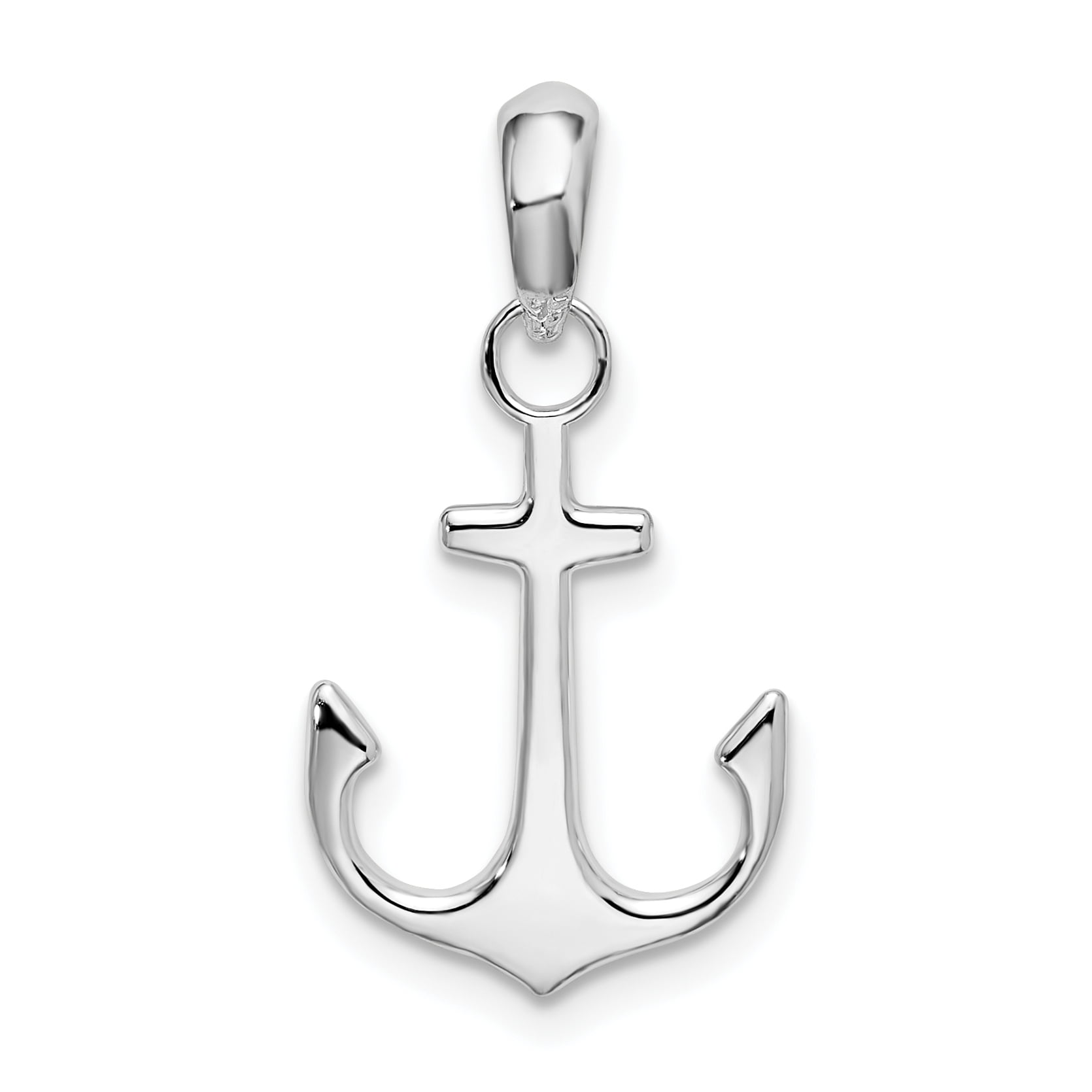 Sterling Silver Polished Anchor Pendant