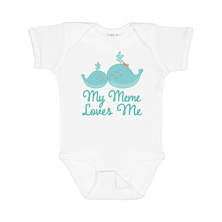 

Inktastic My Meme Loves Me Whale Grandchild Gift Baby Boy or Baby Girl Bodysuit