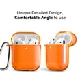 thumbnail image 4 of AirPods Case [Front LED Visible], GMYLE TPU Protective Shockproof Earbuds Case Cover Skin with Keychain Kit Set Compatible for Apple AirPods 1 & 2 (Clear Neon Orange), 4 of 6