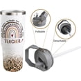 thumbnail image 2 of Teacher Tumbler Teacher Gifts for Women - Birthday, Appreciation Week, Teacher Day, Back to School Gifts for Teacher, 30oz Teacher Appreciation Tumbler with Handle and Flip Straw, 2 of 5