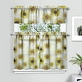 thumbnail image 3 of Sunflower Farmhouse Valance and Tier Curtains Set - 3 PC Floral Window Treatments, 3 of 5