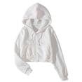 thumbnail image 2 of Cropped Hoodies for Women Zip Up Sweatshirt Womens Jacket Fall Daily Outfits, 2 of 6