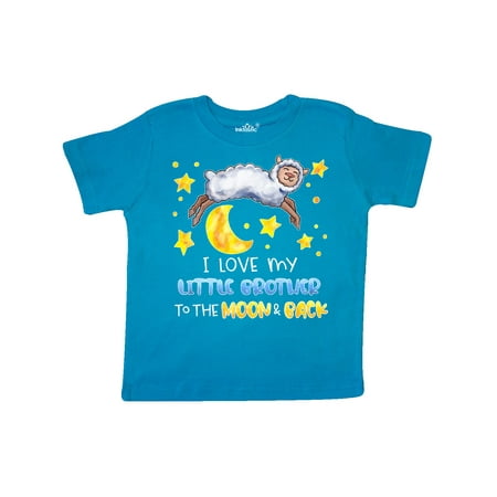 

Inktastic I Love my Little Brother to the Moon and Back Cute Sheep Gift Toddler Boy or Toddler Girl T-Shirt