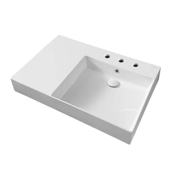 Nameeks Scarabeo 5150-Three Hole Teorema 2.0 Plus 31-1/2" Rectangular Ceramic Wall Mount /